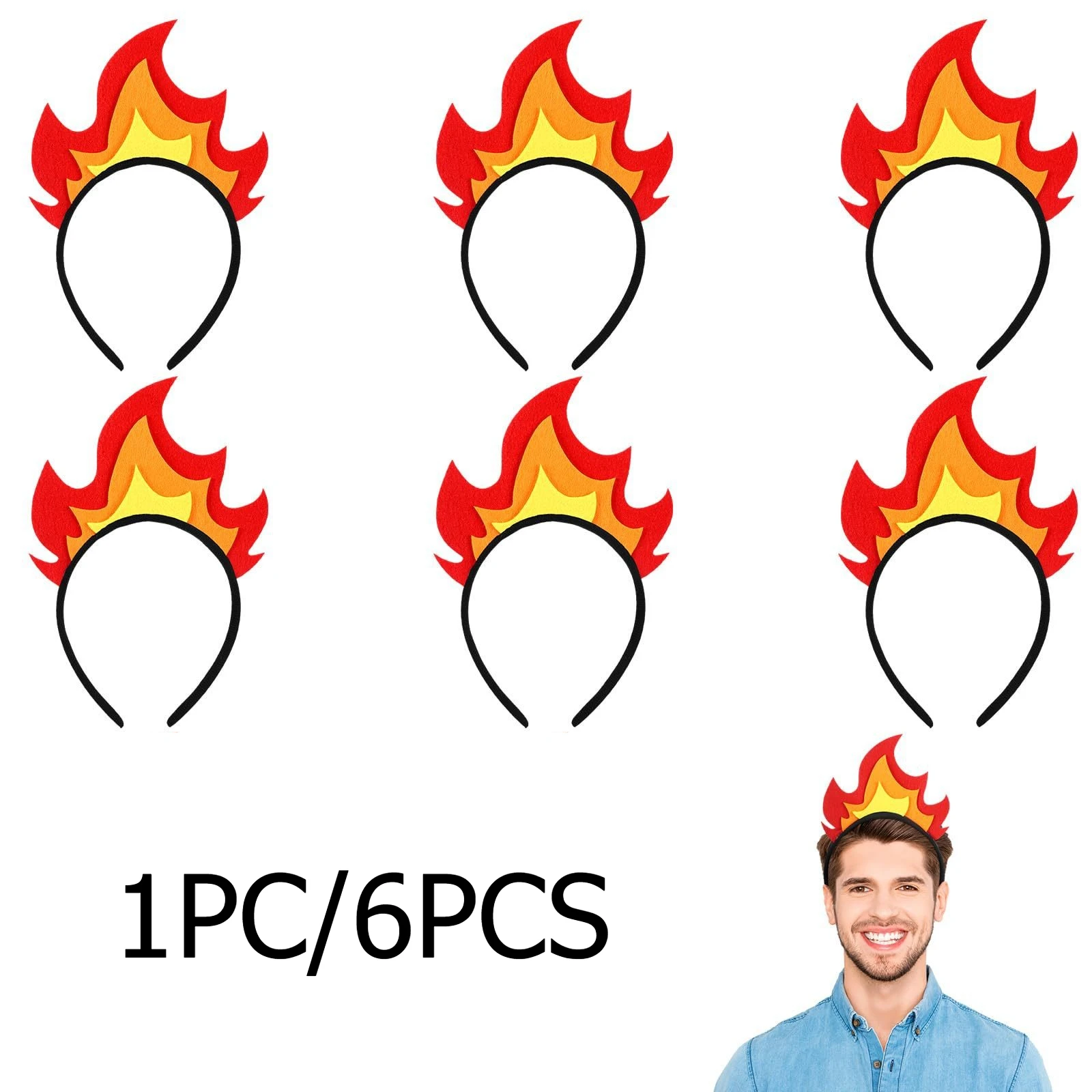 Cosplay Flame Prop - 1 шт./6 шт. Панк-ободок для волос